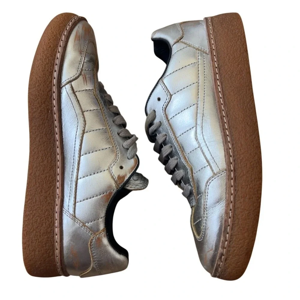 Alexander Wang silver distressed sneaker size EU 38 W‎ 7.5-8